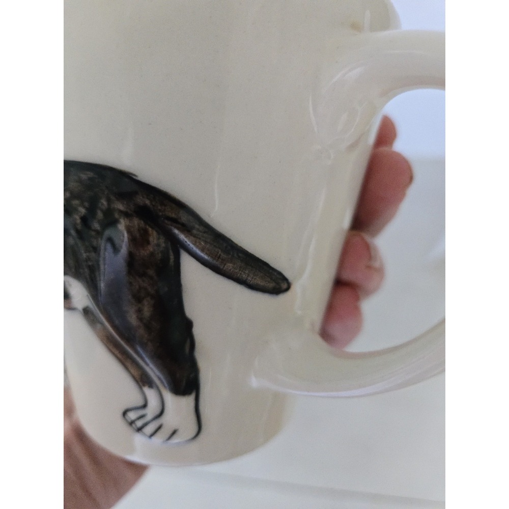 3D Bull Terrier Dog Ceramic Coffee Tea Mug Cup Brown White Red Tongue Gift - Picture 6 of 12